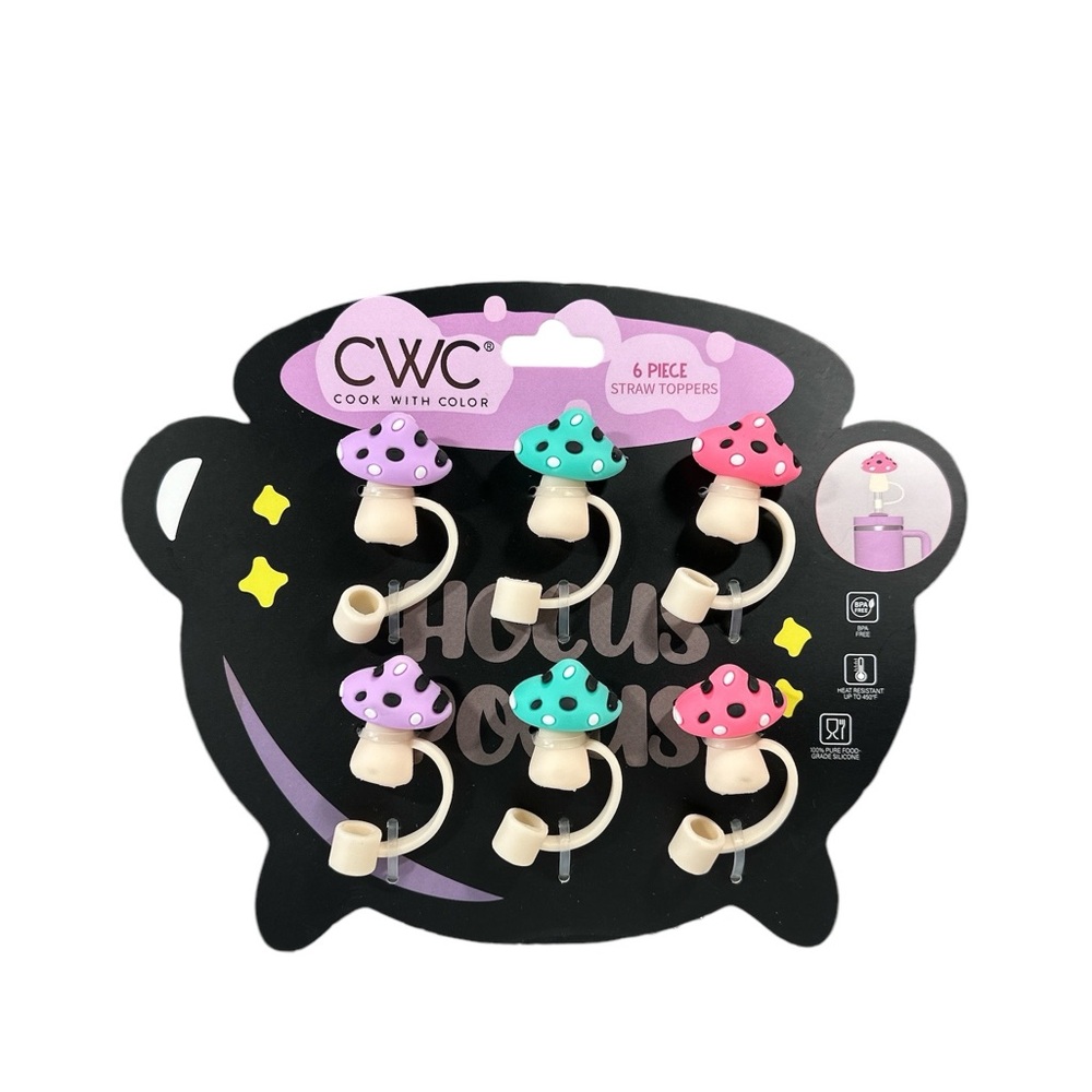 New CWC MUSHROOM Straw Toppers Set of 6